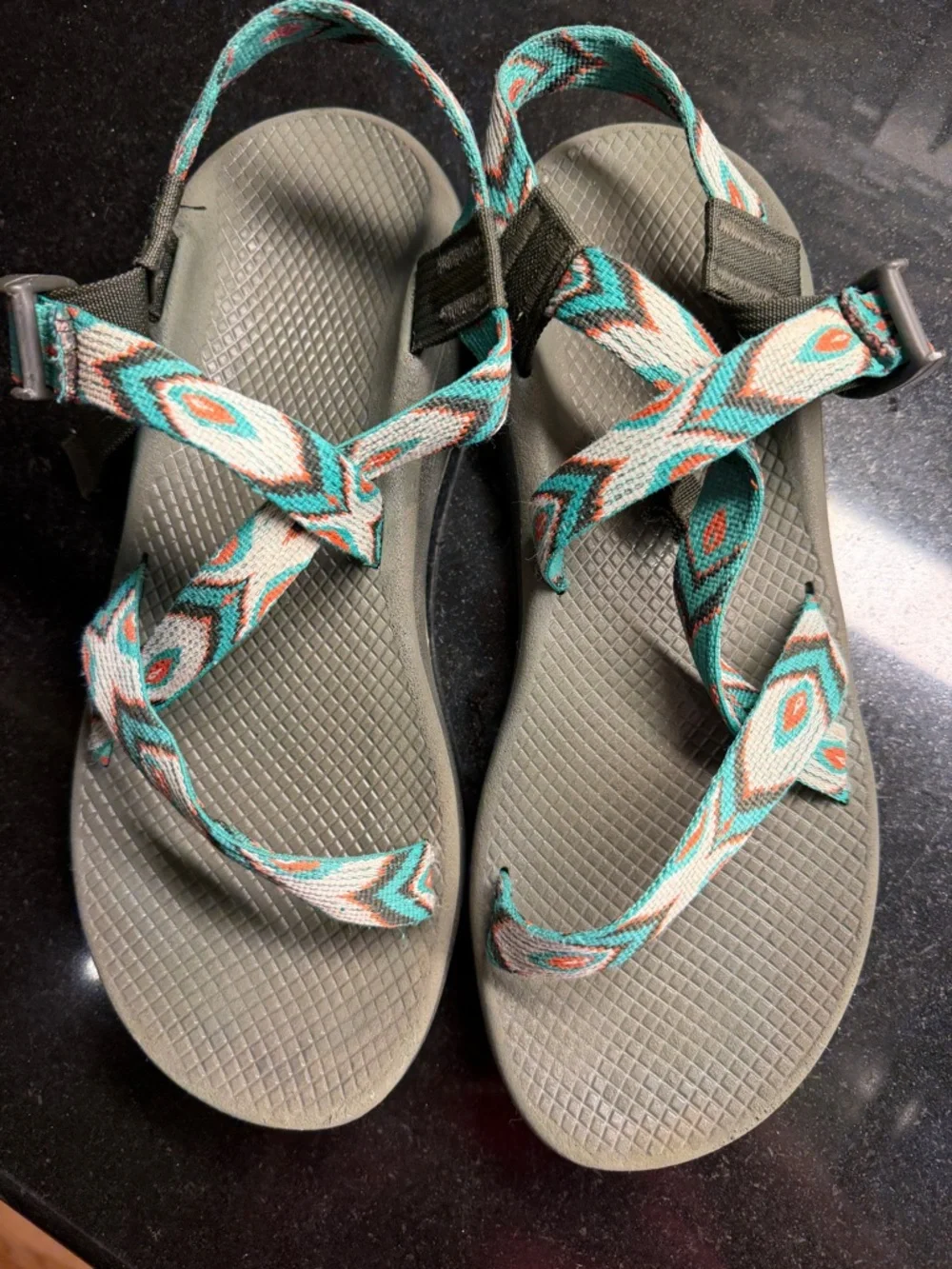 Teva Women's Tegu Green and Multi Strappy Z1 Sandals
